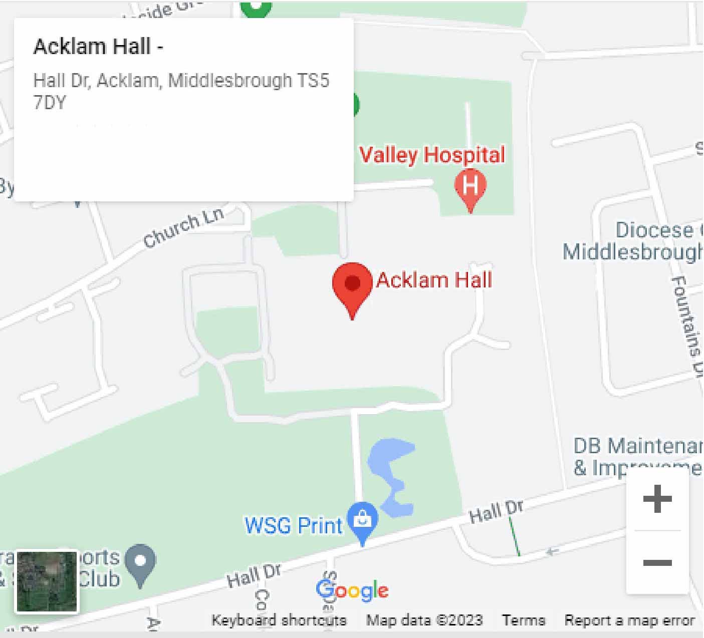 Acklam Hall Map
